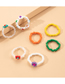 Fashion Color Geometric Beaded Beaded Braided Ring Set