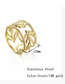 Fashion Gold Titanium Leaf Cutout Open Ring