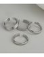 Fashion 3# Titanium Steel Spiral Pattern C Open Multilayer Ring