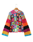 Fashion Color Hand-crocheted Three-dimensional Flower One-button Cardigan