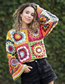 Fashion Color Hand Crochet Flared Sleeve Pullover Sweater