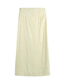 Fashion Yellow Woven Print Slit Skirt