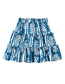 Fashion Blue Woven Print Layered Skirt