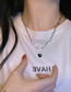 Fashion Silver Alloy Diamond Heart Pin Necklace