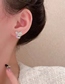 Fashion Gold Geometric Square Crystal Bow Stud Earrings
