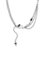 Fashion Silver Ruffled Pin-paneled Fringed Star Necklace