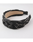Fashion Black Fabric Diamond Braided Twist Headband