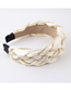 Fashion Creamy-white Fabric Diamond Braided Twist Headband