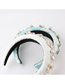 Fashion Sky Blue Fabric-studded Pearl-studded Flower Wide-brimmed Headband