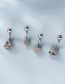 Fashion 9# Titanium Steel Set Zirconium Geometric Pierced Stud Earrings