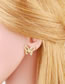 Fashion C Copper Inlaid Zirconium Clover Stud Earrings