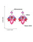 Fashion Red Color Alloy Inset Water Drop Diamond Geometric Stud Earrings