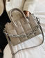 Fashion Khaki Pu Checkered Chain Portable Large Capacity Crossbody Bag