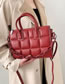 Fashion Khaki Pu Checkered Chain Portable Large Capacity Crossbody Bag