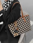 Fashion Plaid Black Belt Pendant Checkerboard Large Capacity Shoulder Bag
