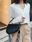Fashion Black Pu Chain Hand-held Diagonal Saddle Bag