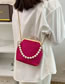 Fashion Purple Pu Rhinestone Large Capacity Clip Buckle Pearl Hand Messenger Bag