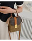 Fashion Khaki Pu Silk Scarf Hand Lock Flap Crossbody Bag