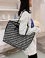 Fashion Grey Pu Letter Print Large Capacity Shoulder Bag