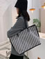 Fashion Black Pu Letter Print Large Capacity Shoulder Bag