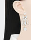 Fashion White Alloy Diamond Geometric Drop Earrings