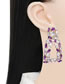 Fashion Pink + Yellow Alloy Diamond Square Stud Earrings