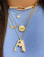 Fashion P Titanium Steel Geometric Letter Necklace