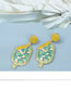 Fashion Yellow Alloy Diamond Ice Cream Stud Earrings