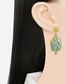 Fashion Green Alloy Diamond Ice Cream Stud Earrings