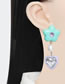 Fashion Color Resin Diamond Heart Flower Pentagram Asymmetric Earrings
