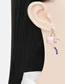 Fashion Color Alloy Diamond Flower Kettle Asymmetric Earrings