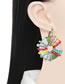 Fashion Pink Geometric Beaded Beaded Wire Stud Earrings