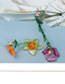 Fashion Color Glass Bead Flower Asymmetric Stud Earrings