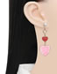 Fashion Pink Alloy Oil Drop Diamond Love Earrings