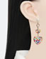 Fashion Color Alloy Rice Bead Braided Diamond Heart Earrings