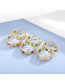 Fashion Green Titanium Diamond Geometric Oil Drip Cutout Open Ring
