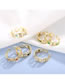 Fashion White Titanium Diamond Geometric Oil Drip Cutout Open Ring