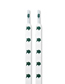 Fashion A Pair Of 140cm White Shoelaces With Green Characters Polyester White Bottom Green Word Fa Cai Shoelaces