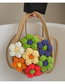 Fashion Khaki Cotton Rope Braided Flower Crossbody Bag