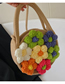 Fashion Khaki Cotton Rope Braided Flower Crossbody Bag