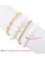 Fashion White K Metal Geometric Pearl Beaded Chain Bracelet Set