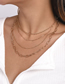 Fashion White K Metal Geometric Chain Layered Necklace