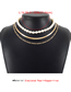 Fashion White K Metal Pearl Beaded Snake Bone Chain Multilayer Necklace