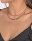 Fashion White K Metal Geometric Drop Piece Tassel Double Necklace