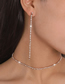 Fashion White K Geometric Diamond Claw Chain Earrings Necklace Bracelet