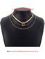 Fashion Gold Alloy Diamond Circle Snake Bone Chain Multilayer Necklace