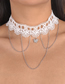 Fashion White K Lace Chain Fringe Necklace