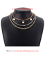 Fashion Gold Geometric Diamond Claw Chain Butterfly Layered Necklace