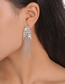 Fashion White K Alloy Diamond Chain Tassel Drop Earrings