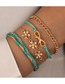 Fashion Gold Alloy Geometric Cord Braided Bow Flower Bracelet Set